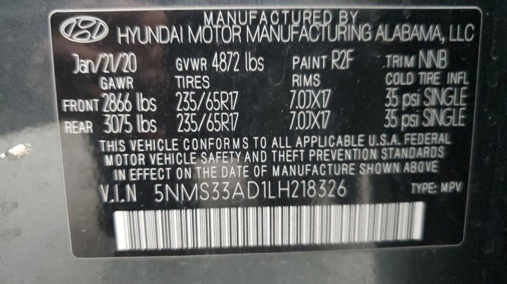 Hyundai Santa Fe SEL 2020