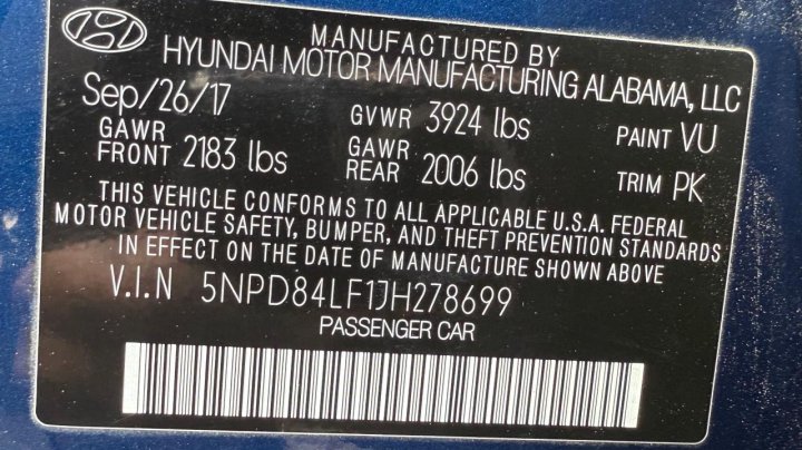 Hyundai Elantra SEL 2018