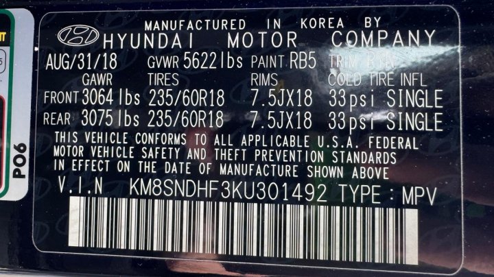 Hyundai Santa Fe SE 2019