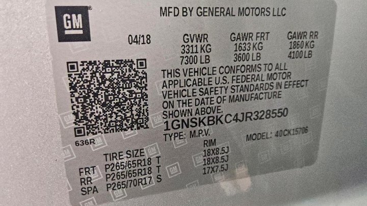 Chevrolet Tahoe  2018