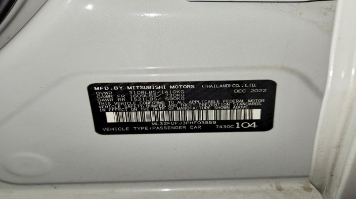 Mitsubishi Mirage  2023