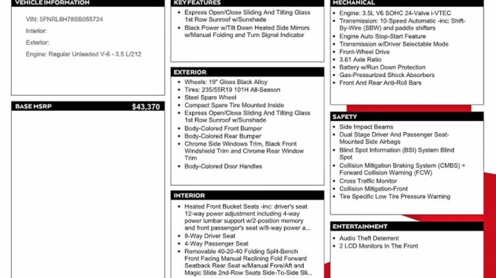 Honda Odyssey  2025