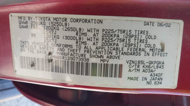 Toyota 4runner SR5 V6 2002