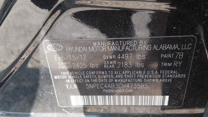 Hyundai SONATA LIMITED 2.0T 2012