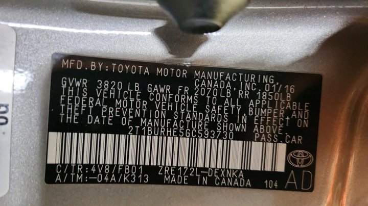 Toyota Corolla  2016