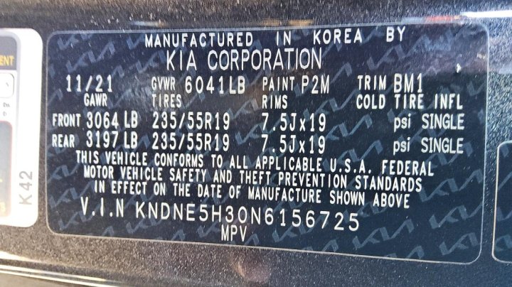 KIA CARNIVAL  2022