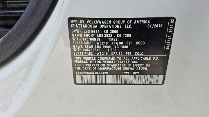 Volkswagen Atlas  2019