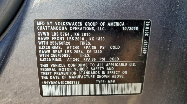 Volkswagen Atlas  2019