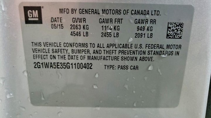 Chevrolet IMPALA LIMITED  2016