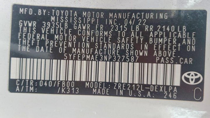 Toyota Corolla  2022