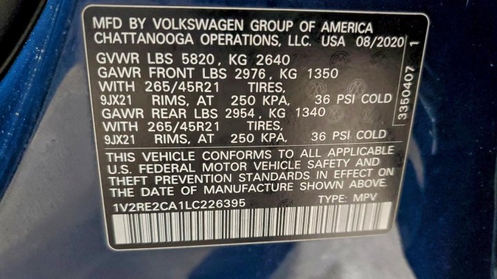 Volkswagen ATLAS CROSS SPORT  2020