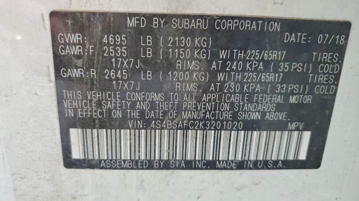 Subaru Outback  2019