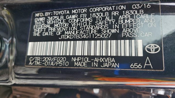 Toyota PRIUS C  2016