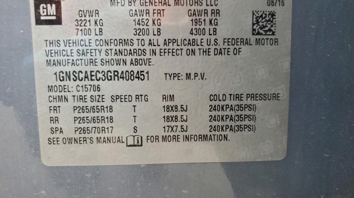 Chevrolet Tahoe  2016