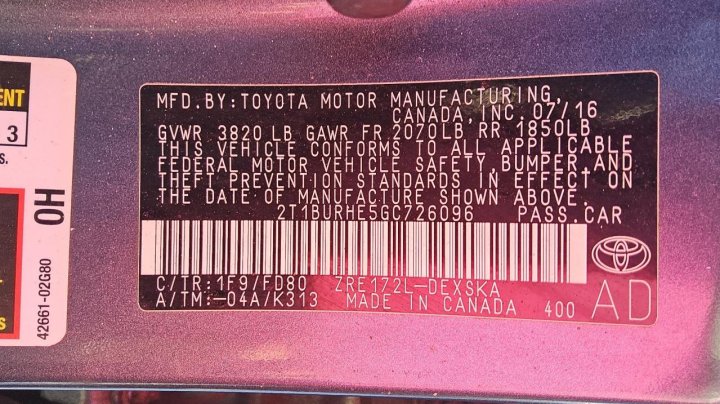 Toyota Corolla  2016