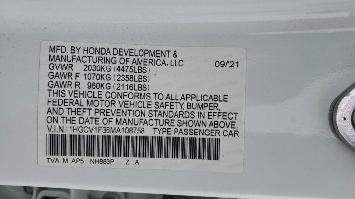 Honda Accord  2021