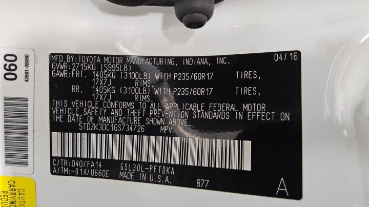 Toyota SIENNA  2016