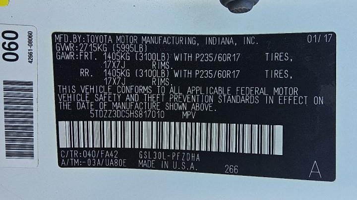 Toyota SIENNA  2017