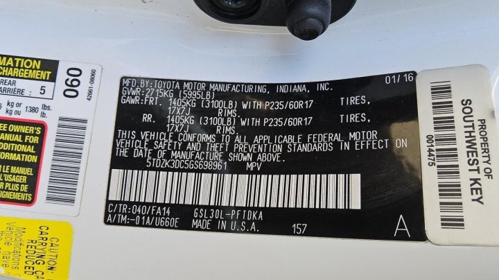 Toyota SIENNA  2016