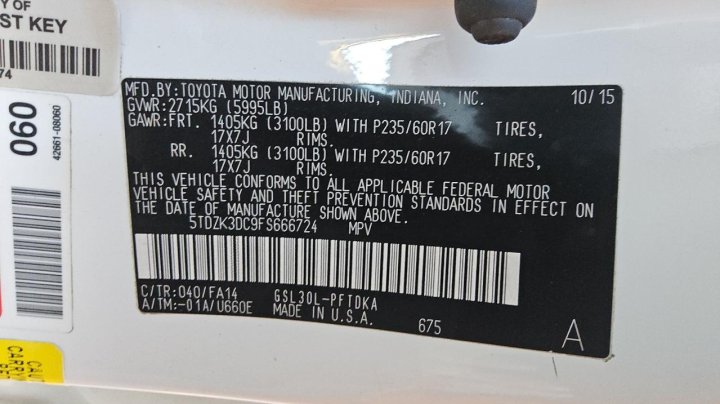 Toyota SIENNA  2015