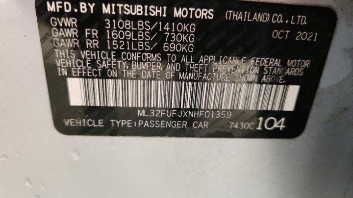 Mitsubishi Mirage  2022