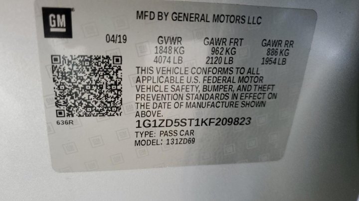 Chevrolet Malibu  2019