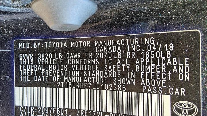 Toyota Corolla  2018