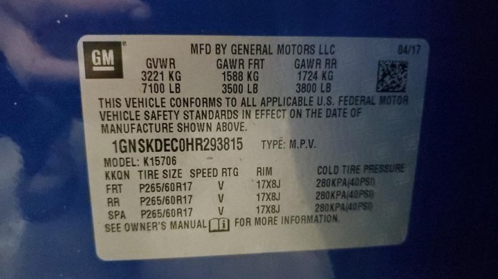 Chevrolet Tahoe  2017