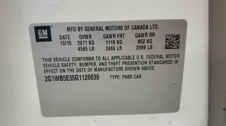 Chevrolet IMPALA LIMITED  2016