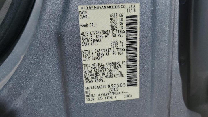 Nissan NV  2019