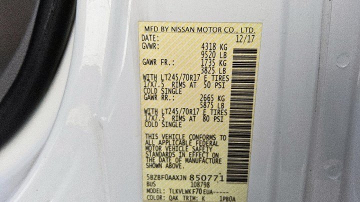 Nissan NV  2018