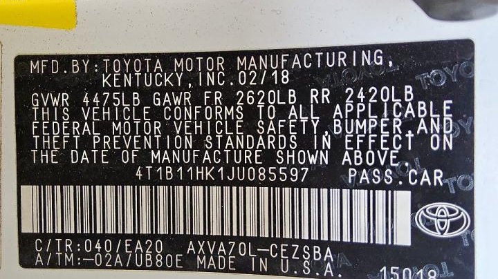 Toyota Camry  2018