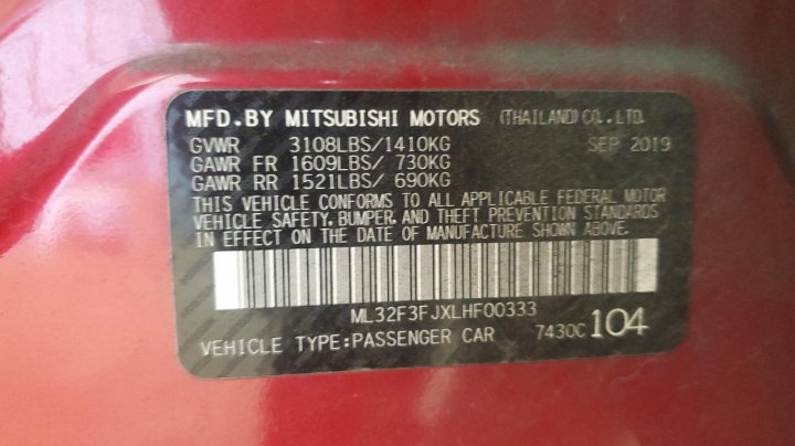 Mitsubishi Mirage  2020