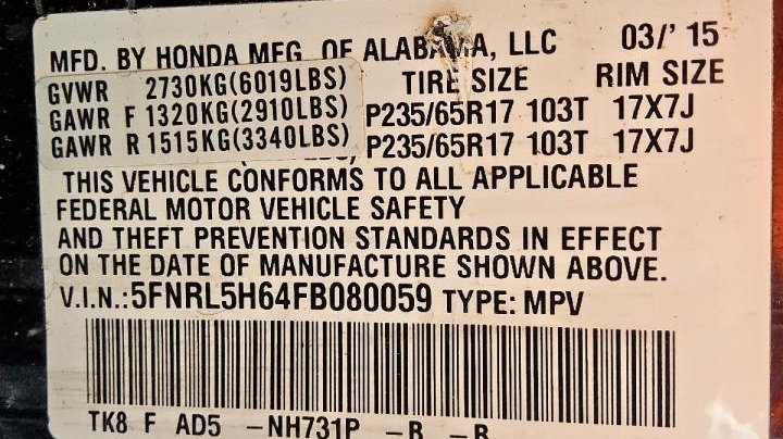Honda Odyssey  2015