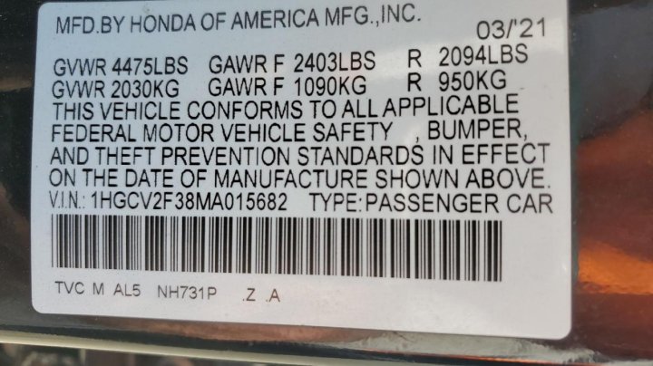 Honda Accord  2021