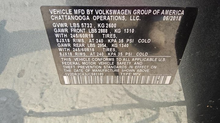 Volkswagen Atlas  2018