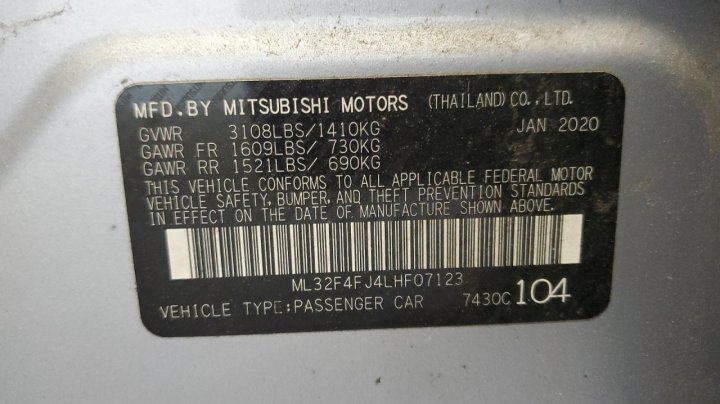 Mitsubishi Mirage G4 SE 2020