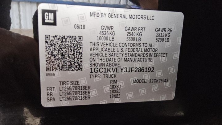 Chevrolet Silverado K2500 HEAVY DUTY LT 2018