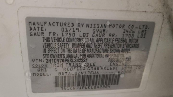 Nissan Versa S 2019