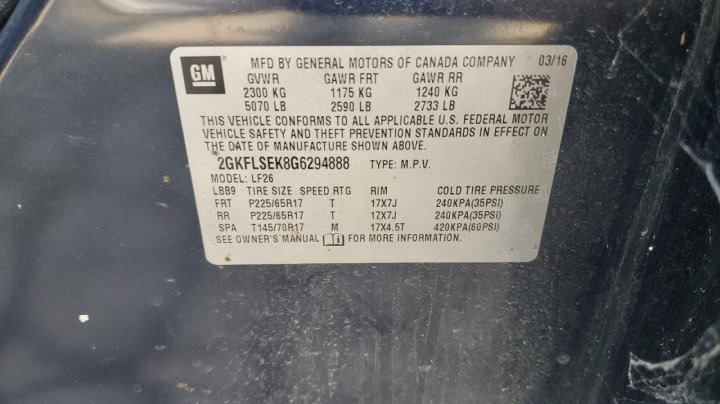 GMC TERRAIN SLE 2016