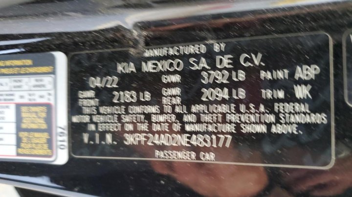 KIA FORTE FE 2022