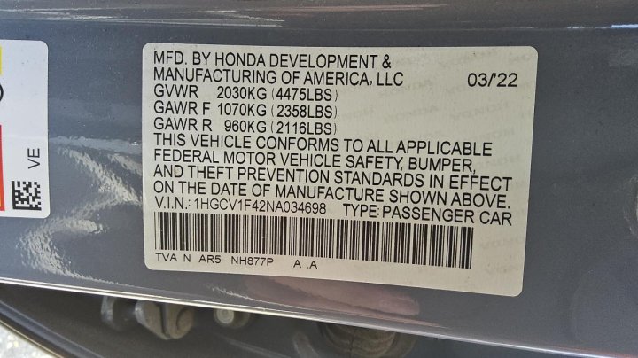 Honda Accord SPORT SE 2022