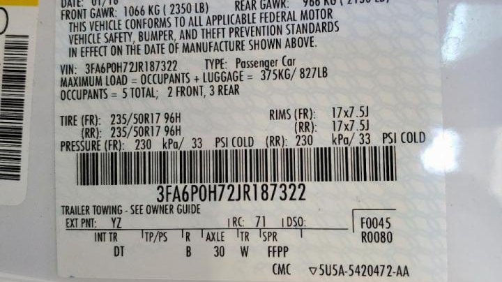 Ford FUSION SE 2018