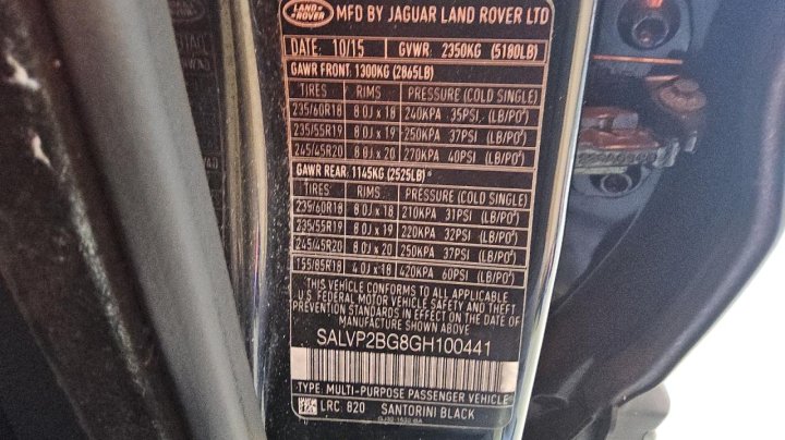 Land Rover RANGE ROVER EVOQUE SE 2016
