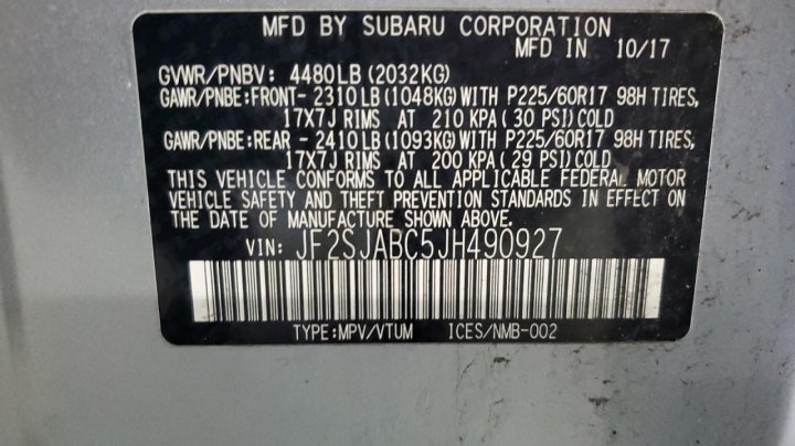 Subaru Forester 2.5I 2018