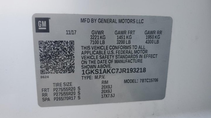 GMC YUKON SLE 2018