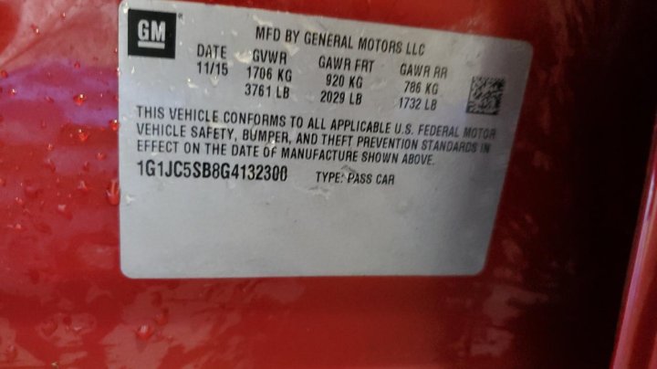 Chevrolet Sonic LT 2016