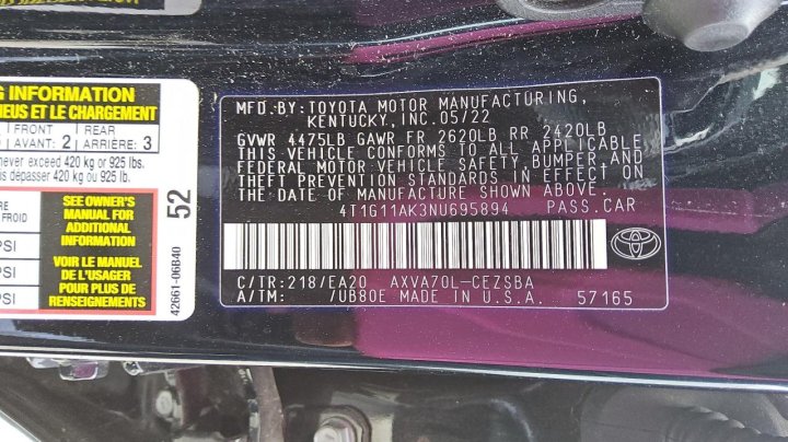 Toyota Camry SE 2022