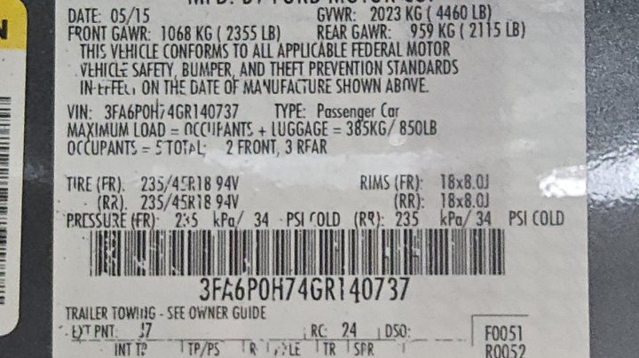 Ford FUSION SE 2016