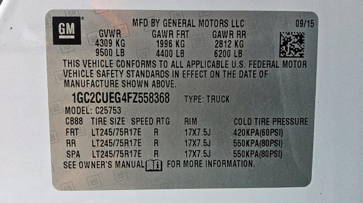 Chevrolet Silverado C2500 HEAVY DUTY 2015